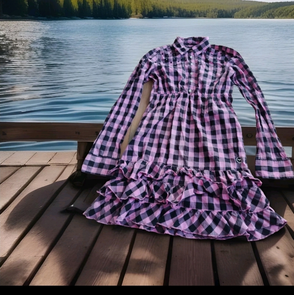 Victoria’s Secret PINK Checkered Dress Size Xs With Rhinestones Girls Dress